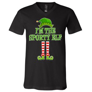 I'm The Sporty Elf Matching Family Christmas V-Neck T-Shirt