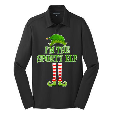 I'm The Sporty Elf Matching Family Christmas Silk Touch Performance Long Sleeve Polo