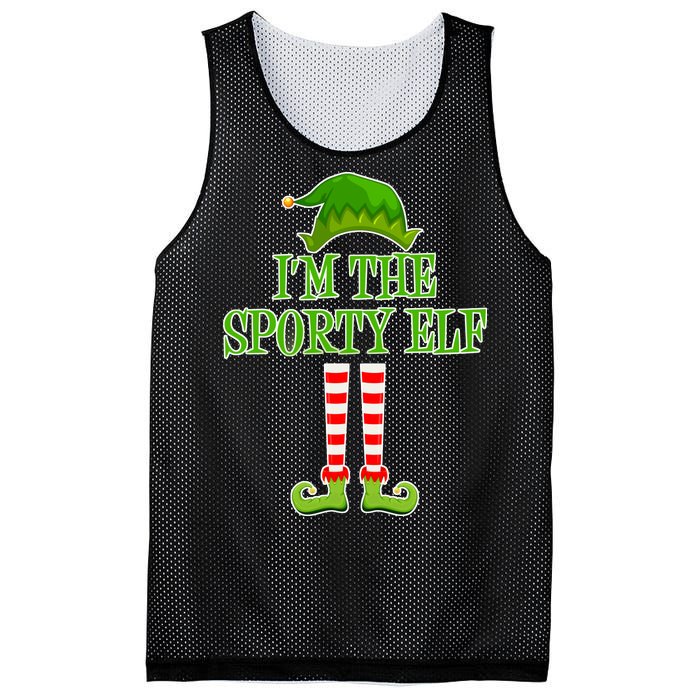 I'm The Sporty Elf Matching Family Christmas Mesh Reversible Basketball Jersey Tank