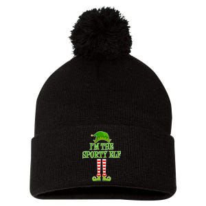 I'm The Sporty Elf Matching Family Christmas Pom Pom 12in Knit Beanie