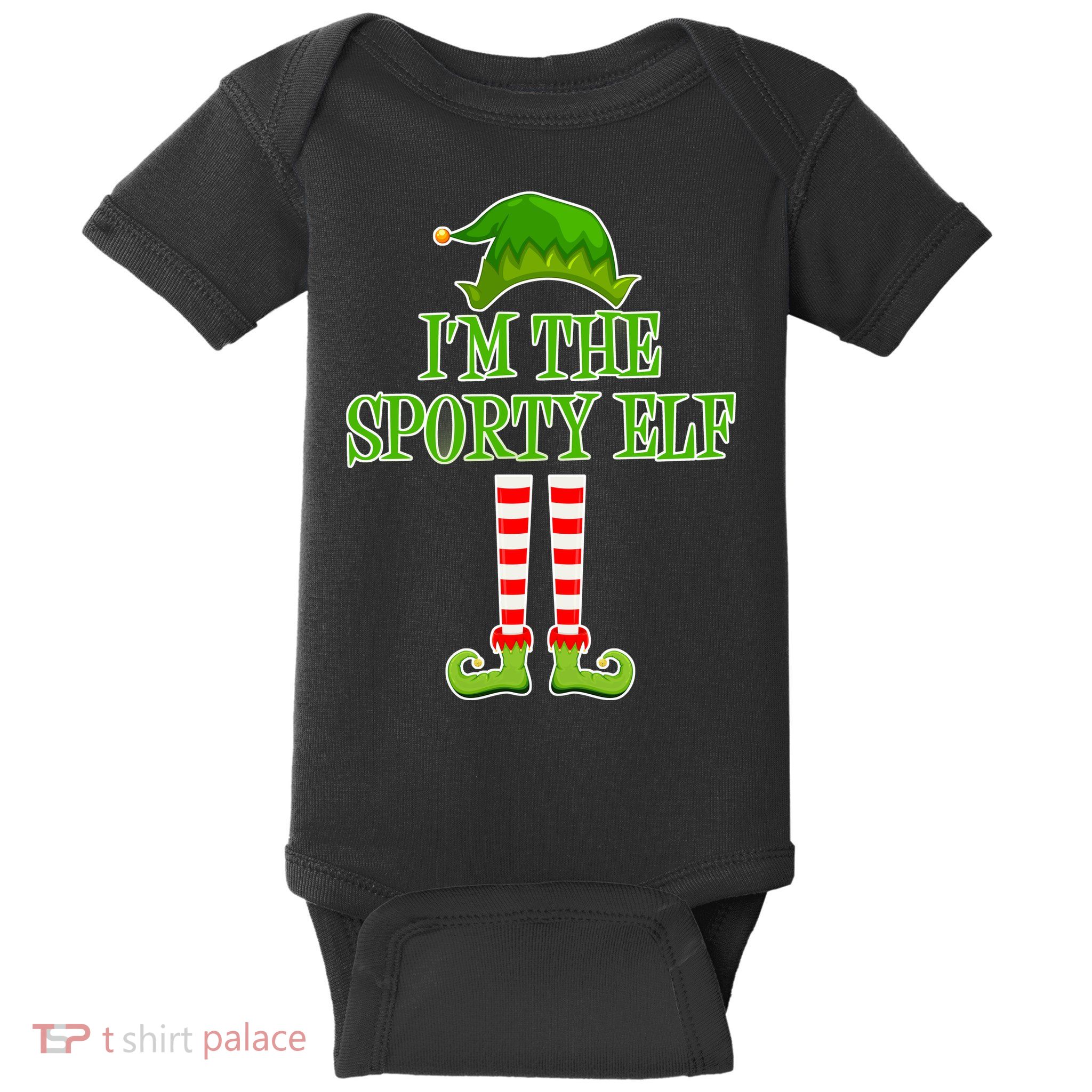 I'm The Sporty Elf Matching Family Christmas Baby Bodysuit