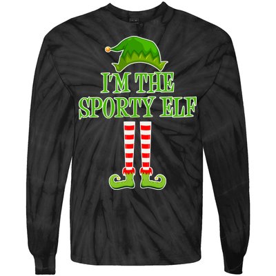 I'm The Sporty Elf Matching Family Christmas Tie-Dye Long Sleeve Shirt