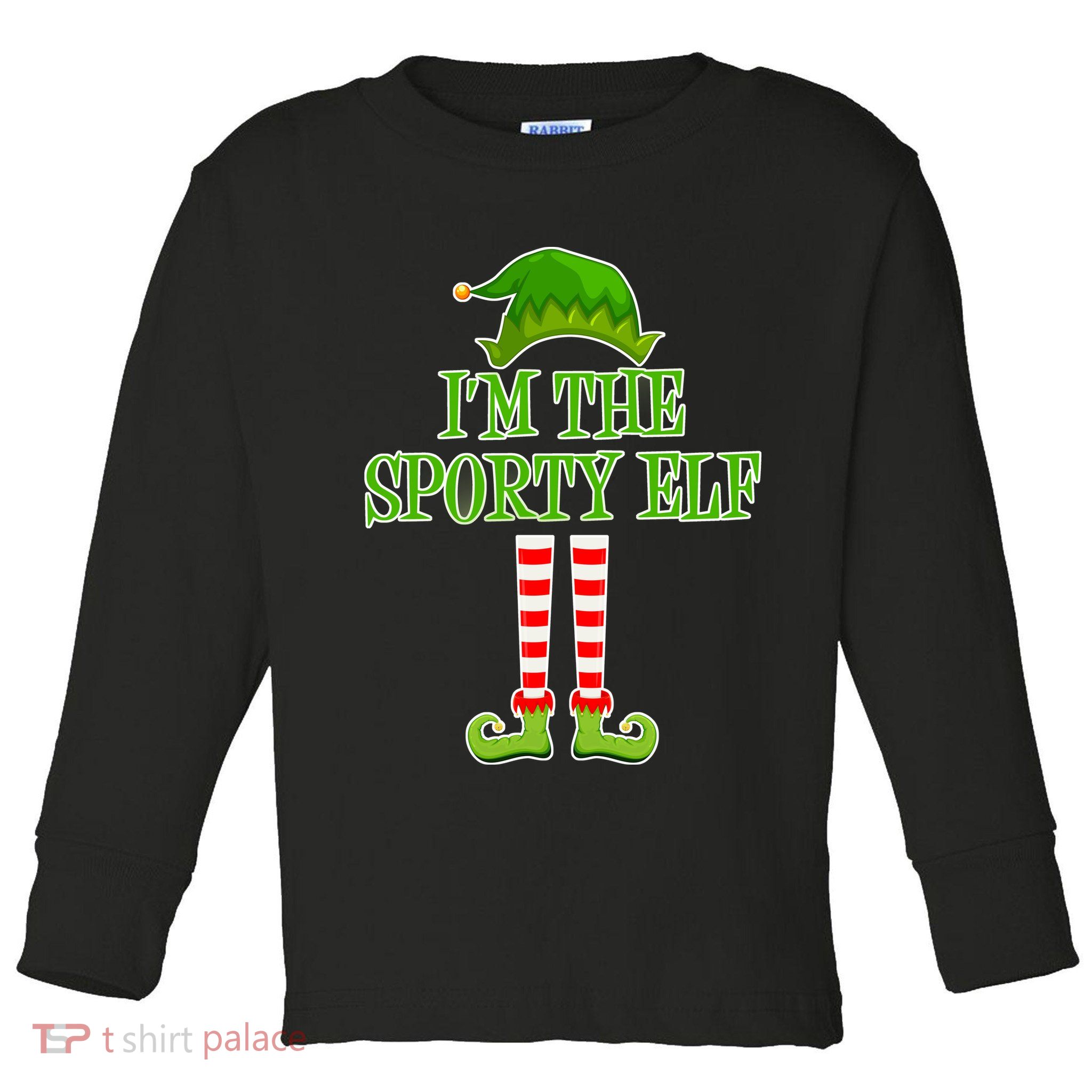 I'm The Sporty Elf Matching Family Christmas Toddler Long Sleeve Shirt