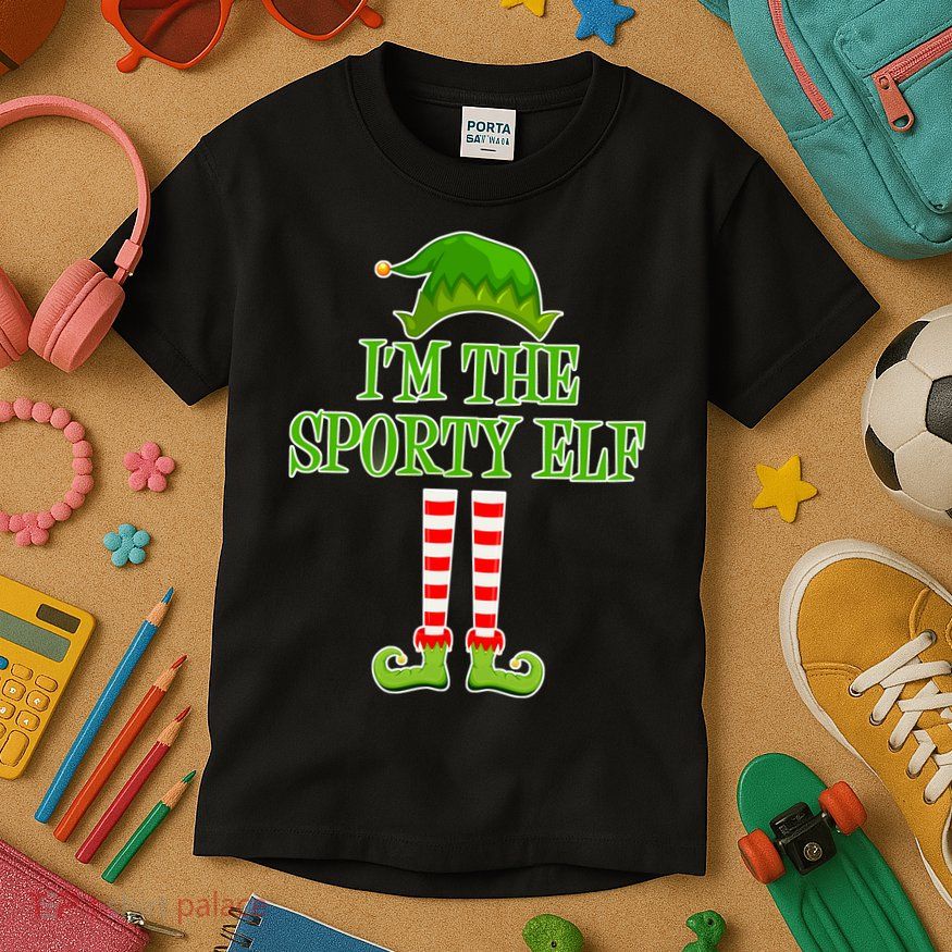 I'm The Sporty Elf Matching Family Christmas Kids T-Shirt