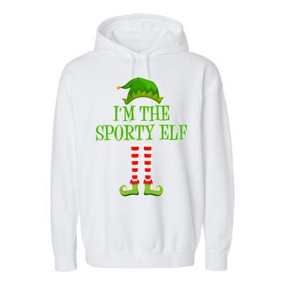 I'm The Sporty Elf Matching Family Christmas Garment-Dyed Fleece Hoodie