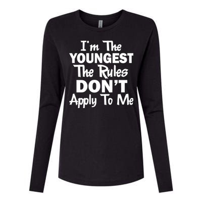 I'm the Youngest the Rules Don't Apply To Me Funny Womens Cotton Relaxed Long Sleeve T-Shirt