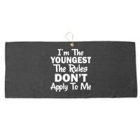 I'm the Youngest the Rules Don't Apply To Me Funny Large Microfiber Waffle Golf Towel