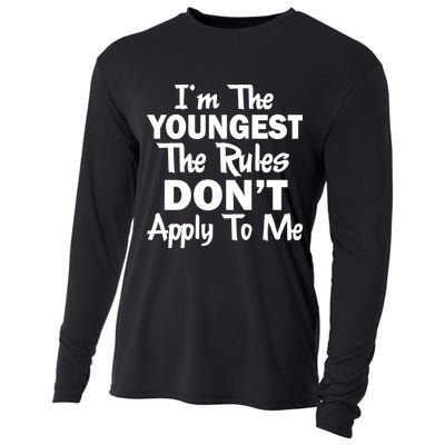 I'm the Youngest the Rules Don't Apply To Me Funny Cooling Performance Long Sleeve Crew