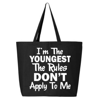 I'm the Youngest the Rules Don't Apply To Me Funny 25L Jumbo Tote