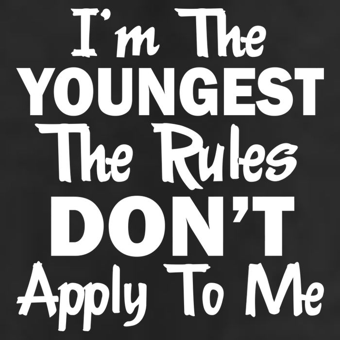 I'm the Youngest the Rules Don't Apply To Me Funny 25L Jumbo Tote