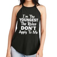 I'm the Youngest the Rules Don't Apply To Me Funny Women's Perfect Tri Rocker Tank