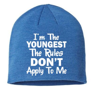 I'm the Youngest the Rules Don't Apply To Me Funny Sustainable Beanie