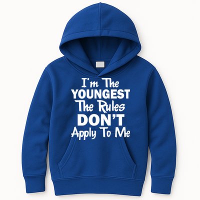 I'm the Youngest the Rules Don't Apply To Me Funny Kids Hoodie