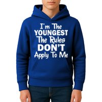 I'm the Youngest the Rules Don't Apply To Me Funny Kids Hoodie