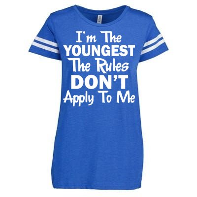 I'm the Youngest the Rules Don't Apply To Me Funny Enza Ladies Jersey Football T-Shirt