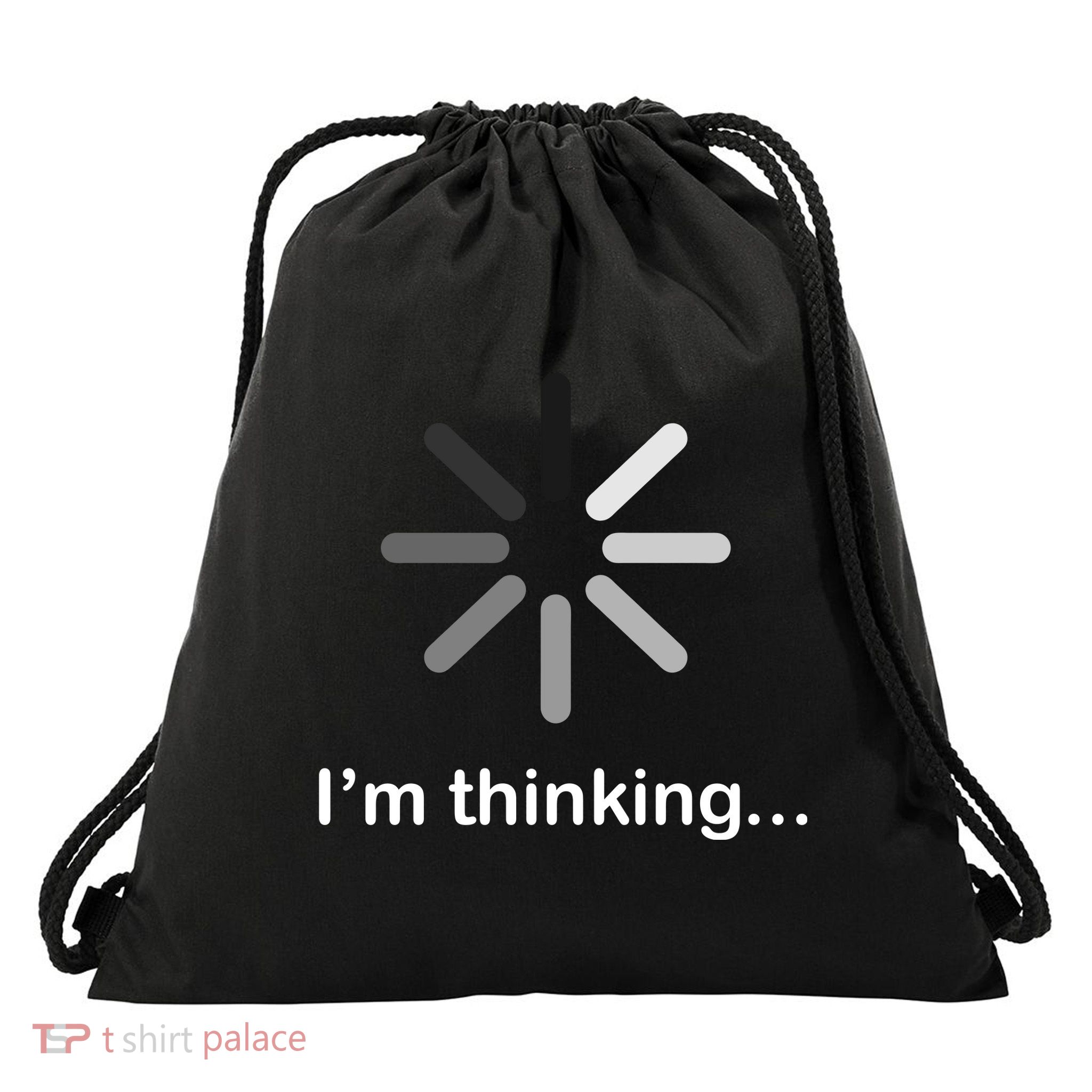 I'm Thinking Loading Logo Drawstring Bag