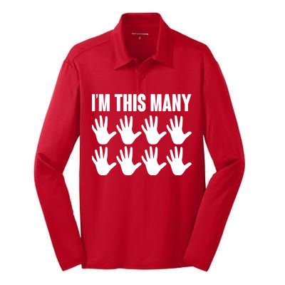 I'm This Many - 40th Birthday Silk Touch Performance Long Sleeve Polo