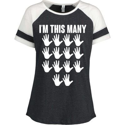 I'm This Many - 70th Birthday Enza Ladies Jersey Colorblock Tee