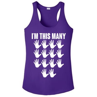 I'm This Many - 70th Birthday Ladies PosiCharge Competitor Racerback Tank