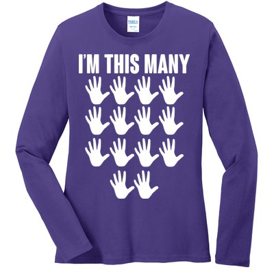 I'm This Many - 70th Birthday Ladies Long Sleeve Shirt