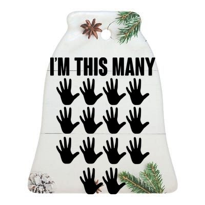 I'm This Many - 70th Birthday Ceramic Bell Ornament