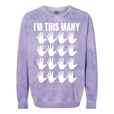 I'm This Many - 80th Birthday Colorblast Crewneck Sweatshirt