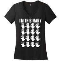 I'm This Many - 80th Birthday Women's V-Neck T-Shirt