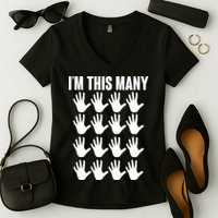 I'm This Many - 80th Birthday Women's V-Neck T-Shirt