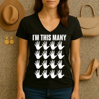 I'm This Many - 80th Birthday Women's V-Neck T-Shirt