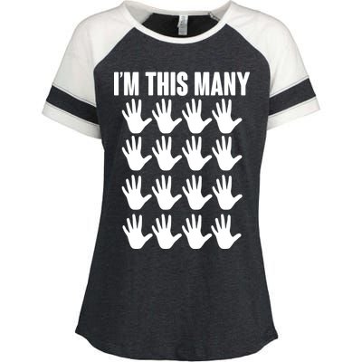 I'm This Many - 80th Birthday Enza Ladies Jersey Colorblock Tee