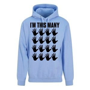 I'm This Many - 80th Birthday Unisex Surf Hoodie