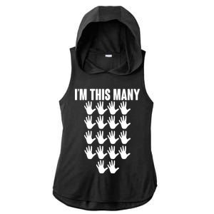 I'm This Many - 90th Birthday Ladies PosiCharge Tri-Blend Wicking Draft Hoodie Tank