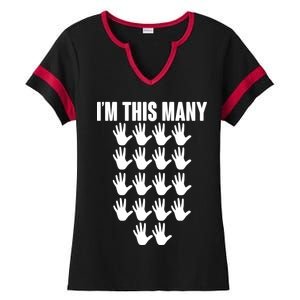 I'm This Many - 90th Birthday Ladies Halftime Notch Neck Tee