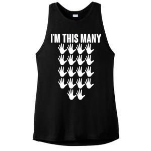 I'm This Many - 90th Birthday Ladies PosiCharge Tri-Blend Wicking Tank