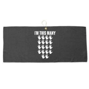 I'm This Many - 90th Birthday Large Microfiber Waffle Golf Towel