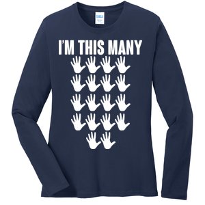 I'm This Many - 90th Birthday Ladies Long Sleeve Shirt