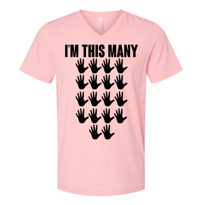 I'm This Many - 90th Birthday V-Neck T-Shirt