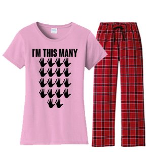 I'm This Many - 90th Birthday Women's Flannel Pajama Set