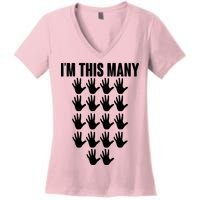 I'm This Many - 90th Birthday Women's V-Neck T-Shirt