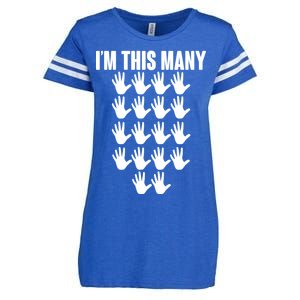 I'm This Many - 90th Birthday Enza Ladies Jersey Football T-Shirt