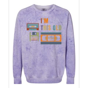 I'm This Old Retro Throwback Birthday Colorblast Crewneck Sweatshirt