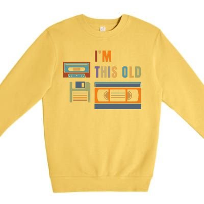 I'm This Old Retro Throwback Birthday Premium Crewneck Sweatshirt