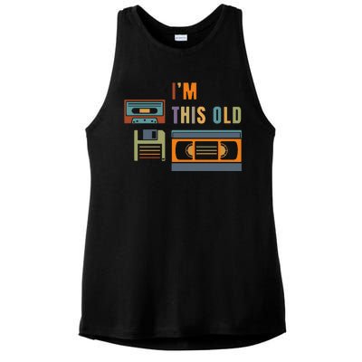 I'm This Old Retro Throwback Birthday Ladies PosiCharge Tri-Blend Wicking Tank