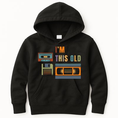 I'm This Old Retro Throwback Birthday Kids Hoodie