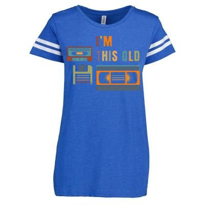 I'm This Old Retro Throwback Birthday Enza Ladies Jersey Football T-Shirt