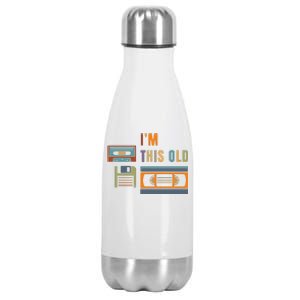 I'm This Old Retro Throwback Birthday Stainless Steel Insulated Water Bottle