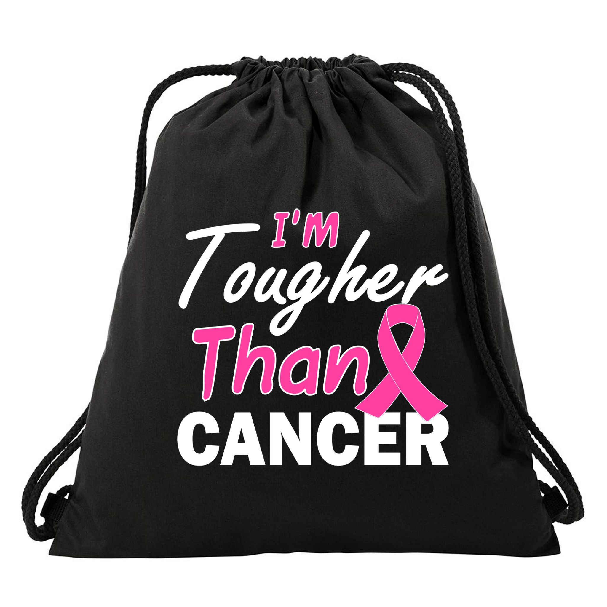 I'm Tougher Than Cancer Drawstring Bag