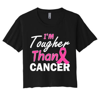 I'm Tougher Than Cancer Women's Crop Top Tee