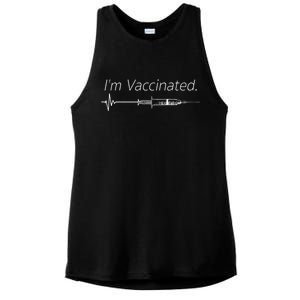 I'm Vaccinated Shot Ladies PosiCharge Tri-Blend Wicking Tank