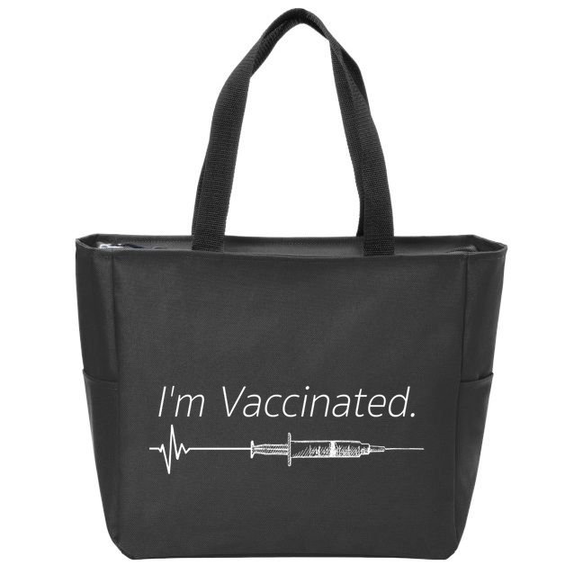 I'm Vaccinated Shot Zip Tote Bag
